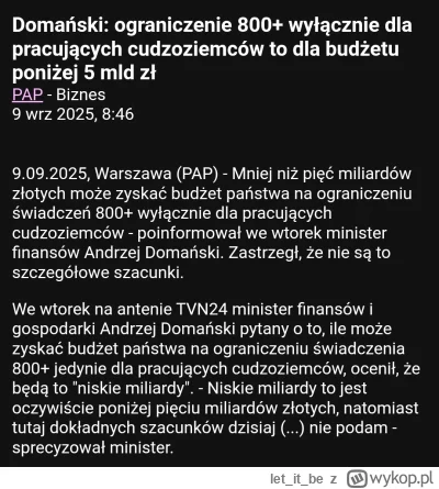 letitbe - Wam też brzmi, jakby minister Domański mówił o jakichś groszach w związku z...