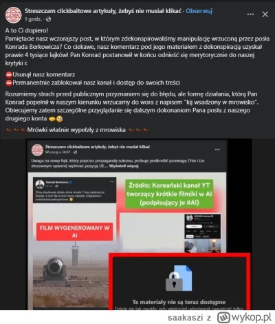 saakaszi - Berkowicz w swoim wpisie usunął komentarz który miał 4k lajków i informowa...