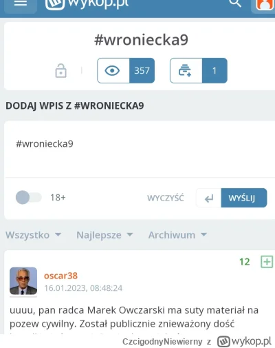 CzcigodnyNiewierny - @yosemitesam: dziękuję bardzo. No właśnie tak mam i sam zobacz n...