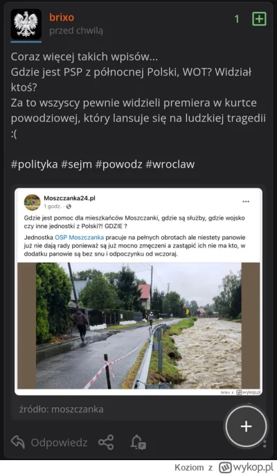 Koziom - Panowie z @Moderacja może jakaś reakcja? Chłop od 2 tygodni spamuje jednym i...