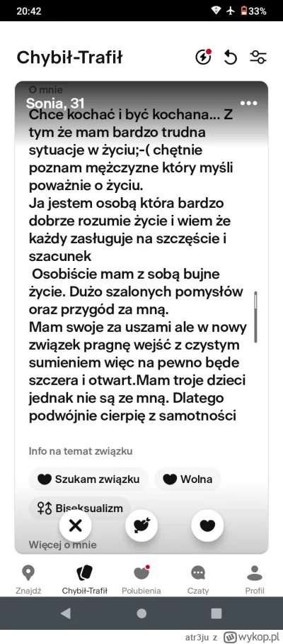 atr3ju - #tinder poskakala po kutangach a teraz czas na spokojnego i bogatego frajera...