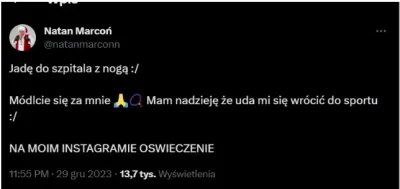 janeknocny - Kontuzja jest bardzo poważna, Natan wymaga modlitwy. Federacja powinna w...