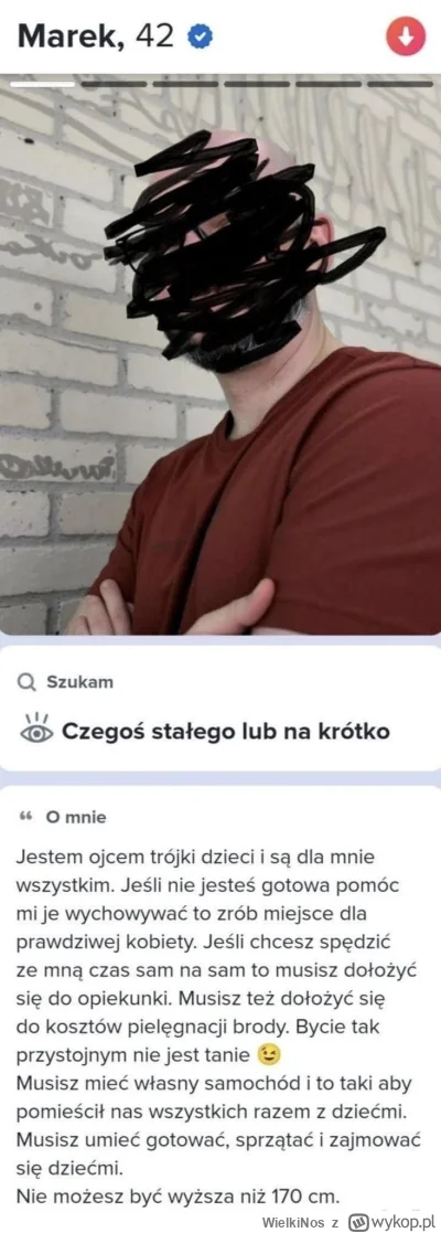 WielkiNos - Taki tam pastisz na konta samotnych matek na tinderze.

#tinder #logikani...