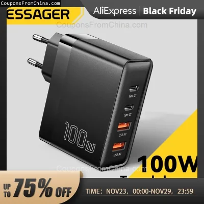 n____S - ❗ Essager 100W GaN USB Type C Battery Charger
〽️ Cena: 14.59 USD (dotąd najn...