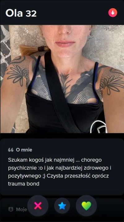 Wilczak - Problem w tym, że ja też szukam względnie zdrowej psychicznie. 

#tinder #b...