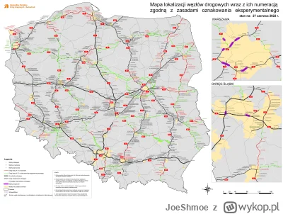 JoeShmoe - Mapa lokalizacji węzłów drogowych w Polsce (2022) #ciekawostki #drogi #gdd...