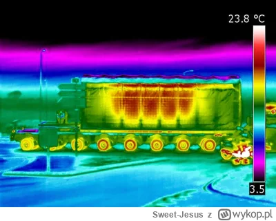 Sweet-Jesus - Zdjęcie termowizyjne ciężarówki przewożącej wypalone paliwo jądrowe. Te...