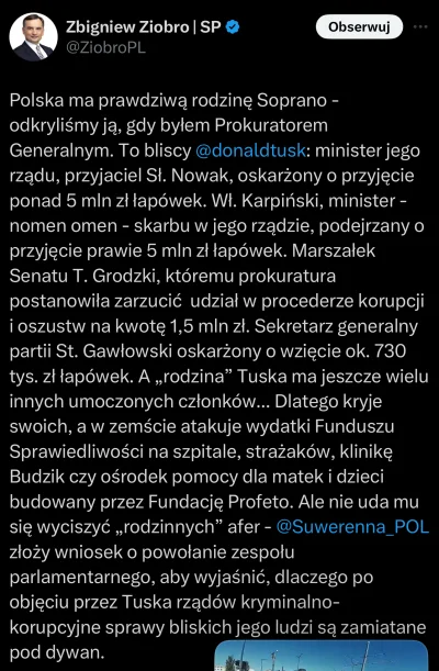 sznioo - Tusk i jego ludzie to mafia, dlatego będąc przez 8 lat prokuratorem generaln...