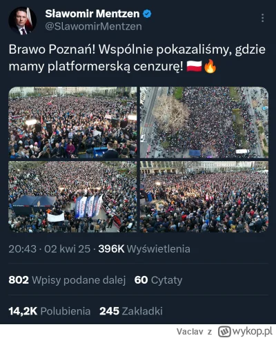 Vaclav - CO PROSZEEE ??
Sporo mnie ominęło, jak widzę.
Mentzen jedzie do Poznania. Pl...