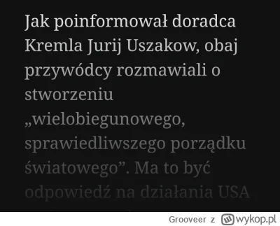 Grooveer - Niektórzy liczą, że Chiny staną przeciwko Rosji. A jaka jest rzeczywistość...