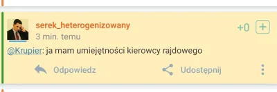 Krupier - @pastaallacarbonara
 Dobrze widziales z daleka, ze skręca, jechałeś pod 70k...