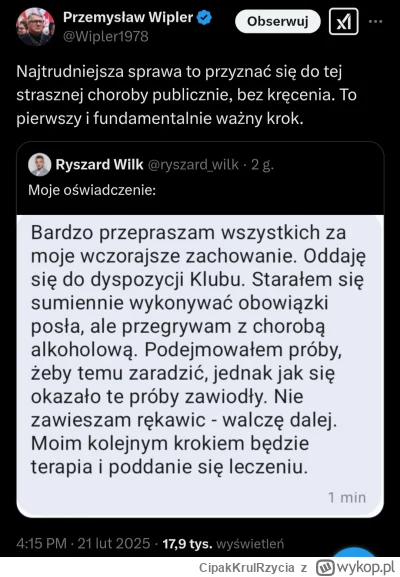 CipakKrulRzycia - #bekazkonfederacji #polityka
To kiedy przyzna się do tego Wipler i ...