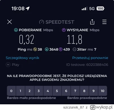 szczurek_87 - Ależ zasuwa to 5G w centrum Poznania… Super! Brawa dla Play :)) 

Test ...