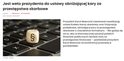 grilus_afrikanus - #polityka 
obniżenie kar za przestępstwa skarbowe

Przepraszam, że...