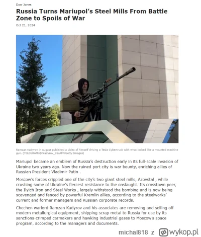 michal818 - No kto by się spodziewał. Rosjanie i Kadyrowcy rozkradają hutę #2 w Mariu...