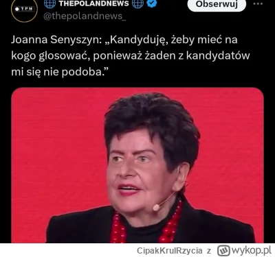 CipakKrulRzycia - #polityka ma mój glos w drugiej turze