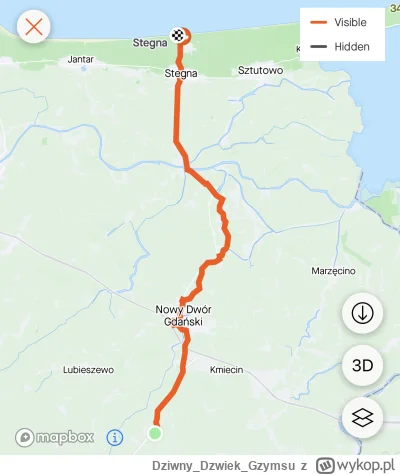 DziwnyDzwiekGzymsu - Trasa w kierunku Stegny wyszła kilkaset metrów dłuższa przez błą...