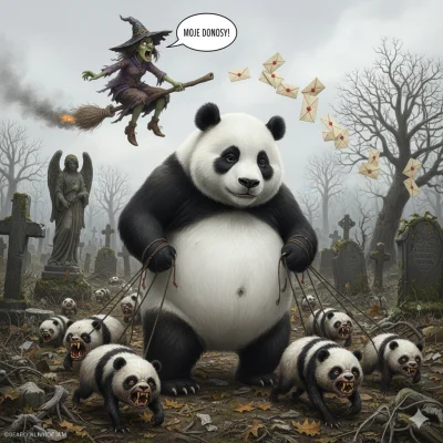 onogero - Dzień jak każdy inny.Panda wyprowadziła swoje wierne piesko-pandki na tag i...