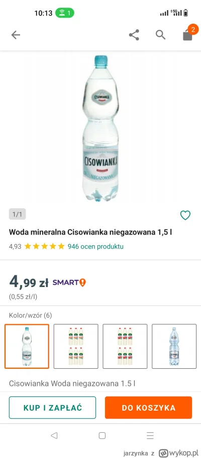 jarzynka - #polska Kto kupuje wodę mineralną na allegro w dodatku w cenie wyższej niż...