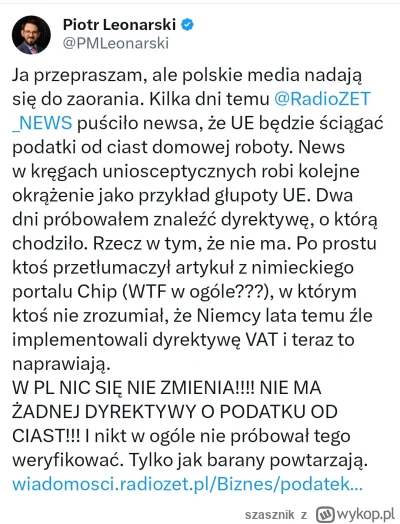 szasznik - > I ostanio podatek od ciasta

https://wiadomosci.radiozet.pl/Biznes/podat...