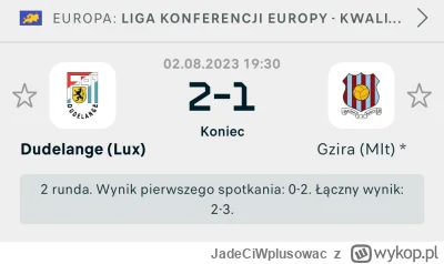JadeCiWplusowac - #mecz Obok awansu Klaksvik, warto odnotować porażkę POTĘŻNEGO DUDEL...