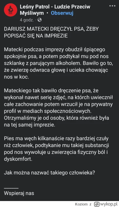 Koziom - Jeżeli to prawda to naprawdę by mnie nie zdziwiło, że zrobił to akurat Matec...