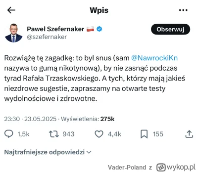 Vader-Poland - Na kolejnej debacie Karol Nawrocki otworzy browara. Chwilę później pan...