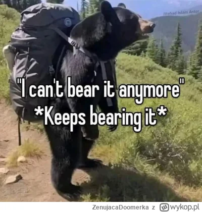 ZenujacaDoomerka - Ja już tego dłużej nie zniedżwiedzie 
Ja: niedźwiedziuje dalej