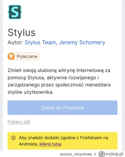 januszumyslowy - @tylkozerkam: nie moge dodac stylusa na tym fajerfoksie ( ͡° ʖ̯ ͡°) ...