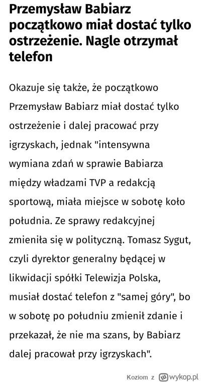 Koziom - Aha, czyli początkowo były plany tylko na ostrzeżenie. No i spoko, myślę, że...