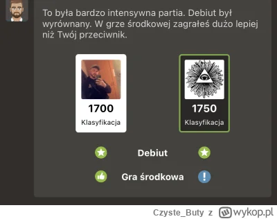 Czyste_Buty - Dokładność 89% i gra na poziomie 1750. Moj ranking to nędzne 1000. Jest...