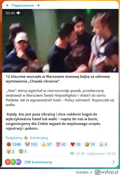 manjan - https://t.me/c/1693714432/73741

tutaj "radykalni" ukraińcy chcą wysłać ich ...