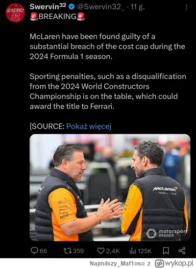 Najmilszy_Maf1oso - 2024 to już przeszłość.
Dyskwalifikacja z konstruktorki w 2025, d...