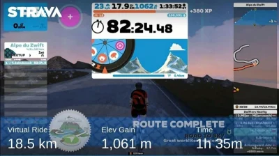 rz3zni4 - #zwift #szosa Wczoraj przejechałem pierwszy raz Alpe Du zwift i fajnie saty...