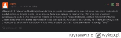 Kryspin013 - >@Kryspin013: zaraz wyskoczy z argumentem (wszystkie partie w Niemczech ...