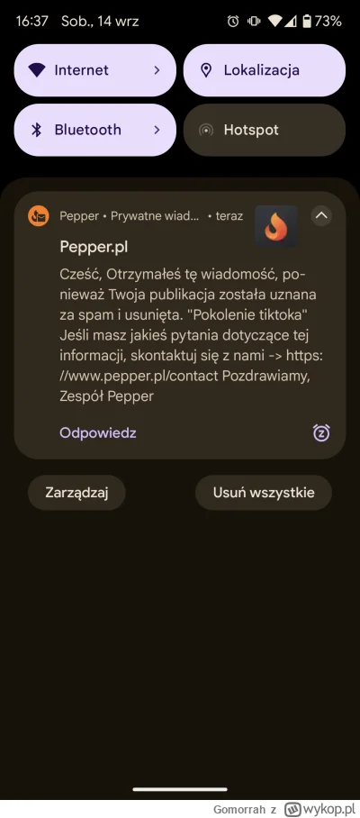 Gomorrah - @Moh1kanin mi usunęli komentarz pokolenie tiktoka, a gościa co nazwał dzie...