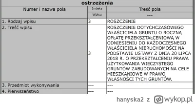 hanyska2 - taki wpis w księdze wieczystej. 
co to może być? 

#nieruchomosci #prawnik