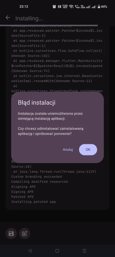 dom021 - #revanced 

Czy ktoś mi może powiedzieć co mam z tym zrobić? Wyskakuje przy ...
