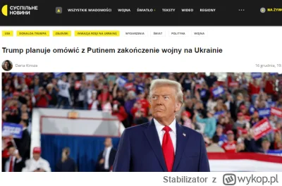 Stabilizator - Gigaczad Donald Trump powiedział, że otrzymał odpowiedni sygnał, że Pr...