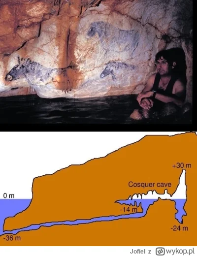 Jofiel - Jaskinia Cosquer w Cap Morgiou w Marsylii we Francji znajduje się około 37 m...