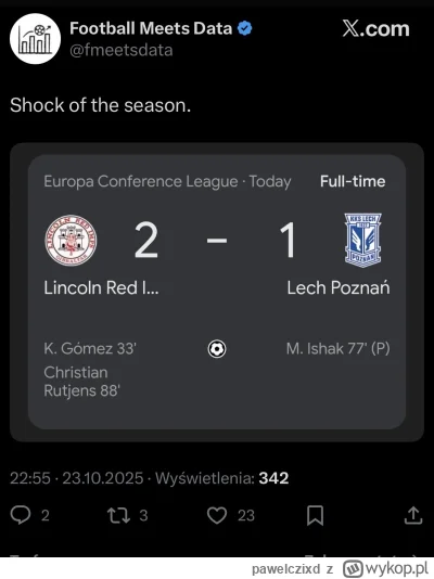 pawelczixd - #mecz #ekstraklasa #lechpoznan
Świat nie dowierza xd