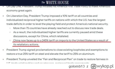 golomb13 - #gielda 

Jak cos to trump zwiekszyl cla na chiny do 245% ( ͡° ͜ʖ ͡°)