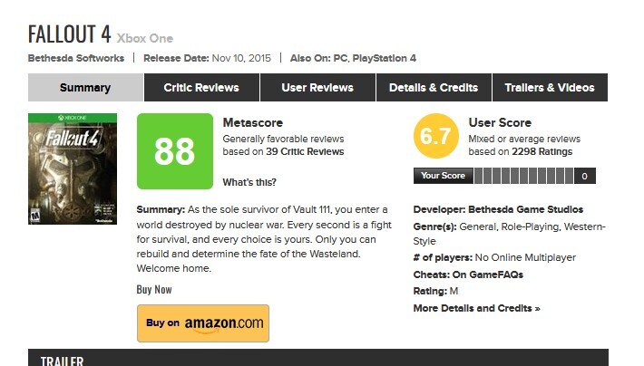 Fallout 4 - Metacritic