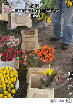 Vedar - panowie obkupili swoje wybranki kwiatami na dzień kobiet, natomiast w dniu mę...