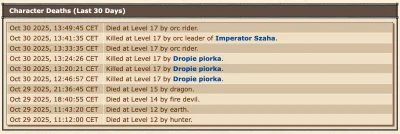 Schweinefleischsuppe - #przegryw #tibia huop gra, ale ciągle go biją, ciągle ginie......