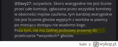 Sabr - > No dobrze i jaki jest argument za zakwestionowaniem wyników we *wszystkich* ...
