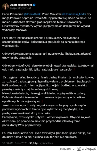 pasza03 - Co za błazny, mszczą się na przewodniczącej Związkowej Alternatywy w KAS, z...