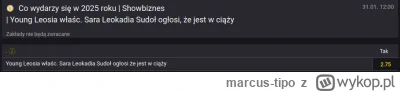 marcus-tipo - Zakład u bukmachera, ktoś obstawiał? ;)
#youngleosia
