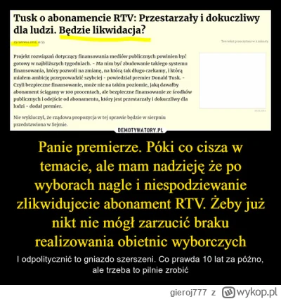 gieroj777 - punkt widzenia zależy od tego czy jest się w rządzie, czy w opozycji