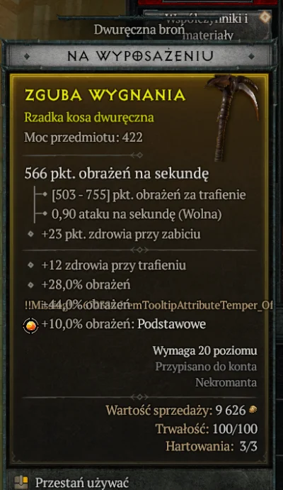 MePix - #diablo4 

Tak nie działa buff? W broni była już opcja +28% obrażeń, wylosowa...